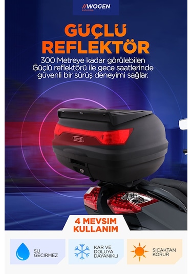 Wogen Wg52 Arka Çanta 52 L Basic Siyah + Karbon Dizlik