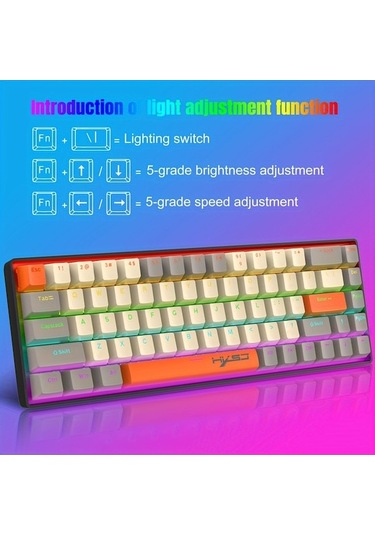 Fastbuy Yeni Mekanik Klavye Mavi Eksen 68 Tuşlu Enjeksiyon Kalıplama Klavye