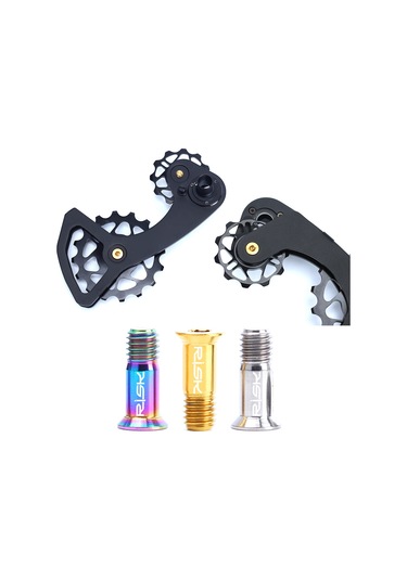 Yaozixa Bisiklet Arka Vites Rulmanı Sabitleme Çivisi - Tc4 Titan Alyuminyum, M5 14.2mm, Torx 3 Kafa, Gökkuşağı Rengi, 2 Adet/ Kutuda Çok Renkli