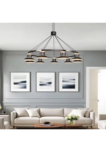 Özcan Aydınlatma 3127-9a Foola 9'lu Sarkıt Kumandalı Platin