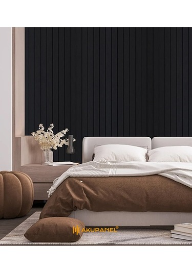 Akupanel Plus7 60 245 Cm Siyah Akustik Duvar Paneli Siyah