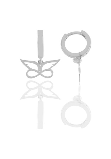 Gümüş Sonsuza Dek Kanatlarımın Altında Küpe Gümüş