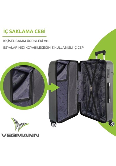 Vegmann Vela Antrasit Orta Boy Valiz Antrasit