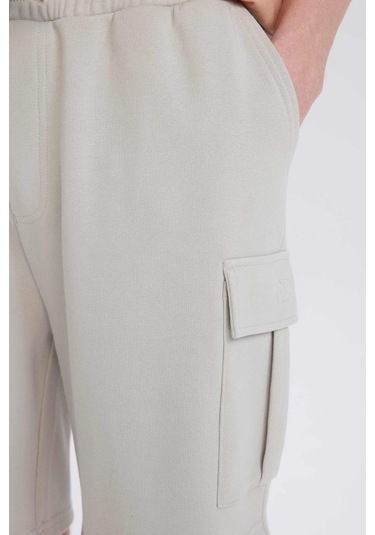 DeFacto Regular Fit Beli Bağcıklı Kargo Cepli Şort D9494AX25SMGR503