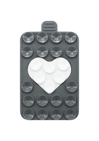 Dayanıklı Vantuzlu Telefon Tutucu Çok Fonksiyonlu Silikon Vantuz Ped Cep Telefonu İçin Grey White