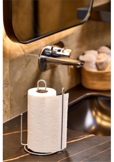 Edora Home 4'lü Gümüş Servis Sunum Seti, Peçetelik, Kağıt Havluluk, Ekmeklik, Nihale - Metal Paslanmaz