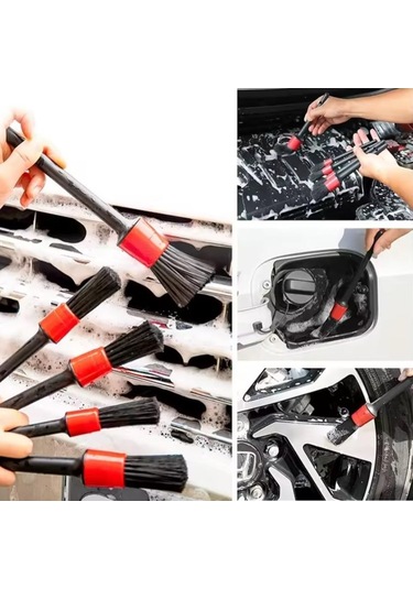 Oto Motto Oto Detay Fırçası Seti 5'li Farklı Boyutlarda Detay Fırçası Araba Oto Klima Temizleme Fırçası
