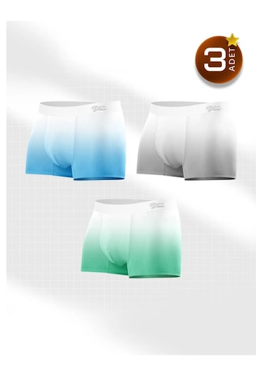 Ece's Design Boxer Dikisiz Buz İpek 3 Parça 1000 Yeşil-mavi-kahveregi