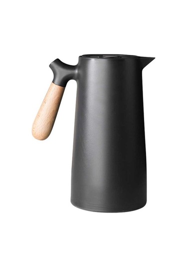 Pazly Büyük Termal Kahve Sürahi Çift Duvarlı Termos Ev Ofis Cam Siyah Siyah