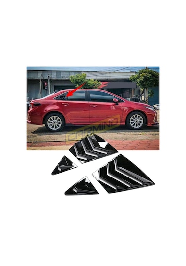 Toyota Corolla Uyumlu Kelebek Cam Vizörü Piano Black 2019-2021