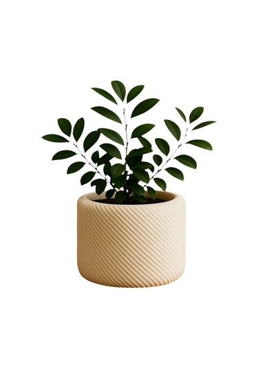 Minimal Çizgili Dekoratif Saksı