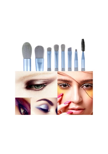 Mufunye Makyaj Fırçası Seti, Mini Taşınabilir, Yumuşak Kıllar, Gri