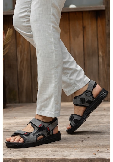 D2026 Günlük Ortopedik Confort Erkek Sandalet Füme