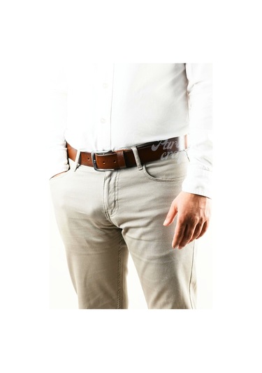 Hakiki Manda Derisi Erkek Kemer 4 CM Taba Kot Kumaş Kemeri Çok Renkli