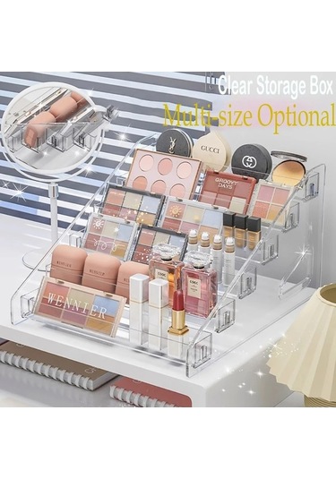 Maoyaya Şeffaf Saklama Kutusu Makyaj Organizatör Kozmetik Vitrin Takı Çok Renkli, Kozmetik Organizasyon Kolaylaştırıcı Çok Renkli