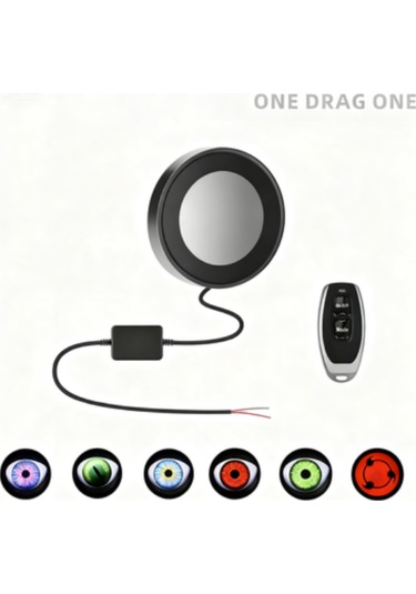 Vkemall Araba Led Lens Farı - Şeytan Gözü Hawk Eye, Siyah, Evrensel Uyumlu, 12v, Düz Tip, Plastik Malzeme