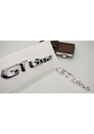 Dk Tuning Gt Line Çamurluk Yanı Krom Metal Yazı Logo Amblem Seti Peugeot İle Uyumlu Bagaj Arma