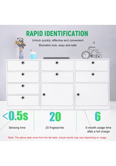 Mufunye T22 Akıllı Parmak İzi Kilidi Elektronik Çekmece Kilidi Anahtarsız Biyometrik Dolap Kilidi Ev Ofis İçin Usb Şarj Edilebilir Kilit