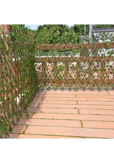 Yapay Çiçek Akordiyon Çit Yapay Sarmaşıklı Duvar Dekoru 300x60 Cm