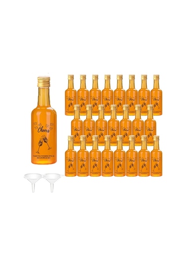 Willowhaven Siyah Kapaklı 45 Adet 50ml Mini Düğün Likör Şişesi Yeniden Kullanılabilir Parti Hediyesi