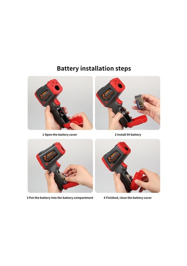 Kızılötesi Lcd Dijital Ekran Sıcaklık Ölçüm Tabancası Kırmızı