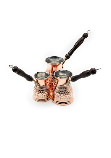 Bakır Damlalı Cezve Seti