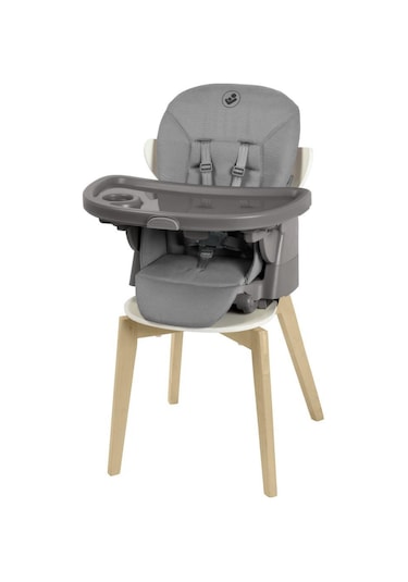 Maxi-Cosi Minla Plus 6'sı Bir Arada Ahşap Görünümlü 4 Tekerlekli Mama Sandalyesi Elegance Graphite