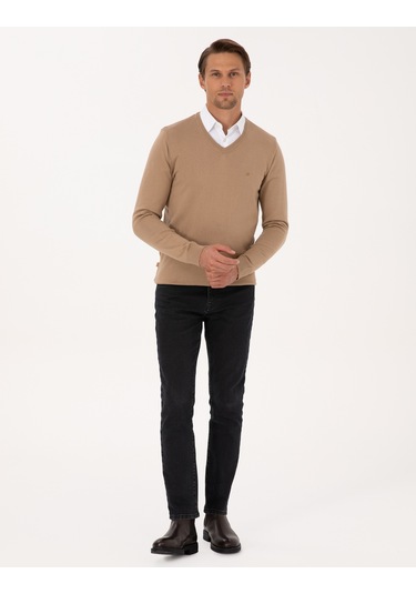 Pierre Cardin Erkek Camel Kazak /triko 50314190-vr015 CAMEL