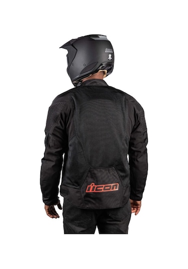 Icon Overlord 3 Mesh Korumalı Motosiklet Montu Siyah Koyu Gri