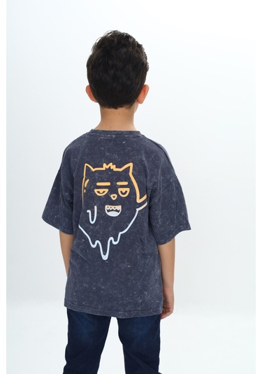 Toontoy Erkek Çocuk Reality Baskılı Tişört Füme