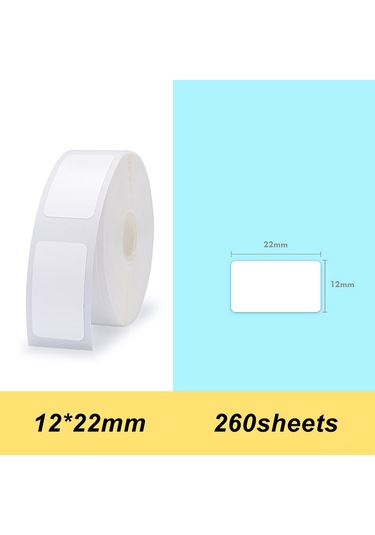 Moveevo Beyaz Termal Etiket Kağıdı, 12x22mm, 260 Adet, Suya Dayanıklı, Otomatik Yapışkan, Renksiz, Ev/ofis/mağaza Kullanıma Uygun 1 Rulo