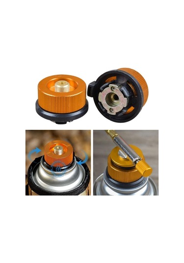 Kartuş Piknik Brülörü Kartuşlu Ocak Konserve Kutuları Adaptör Ocak Başı Dönüştürücü Kamp Konserve Kutuları Adaptörü Altın