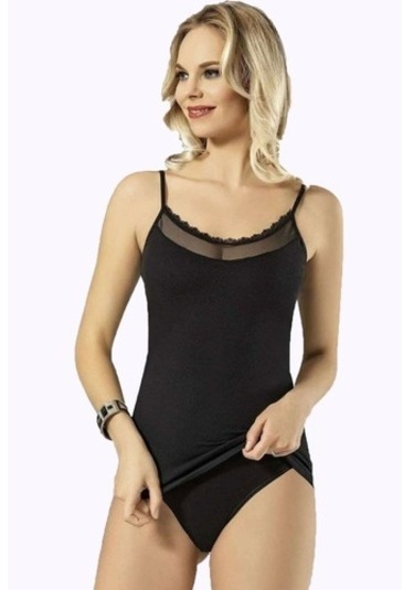 Kadın Ip Askılı Tül Detaylı Atlet Pamuklu Rahat 6220