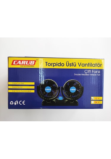 Replax 12 Volt Araç Içi Torpido Üstü Çift Fanlı Oto Vantilatör 36