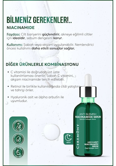 Ceremony Niacinamide Koruyucu-onarıcı Cilt Bakım Serumu 30 Ml