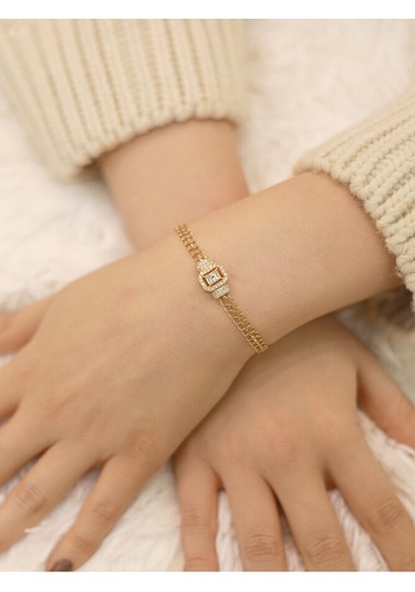 14 Ayar Altın Viyana Zincirli Baget Bileklik Altın