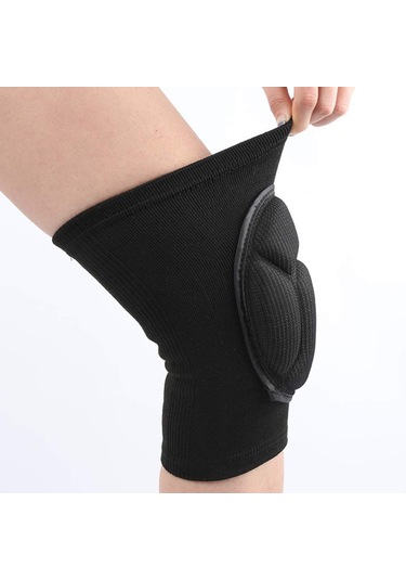 Koruyucu Diz Pedleri Kaplumbağa Kabuk Sünger Siz Pedler Spor Bisiklet Futbol Voleybolu 1 Çifti Siyah