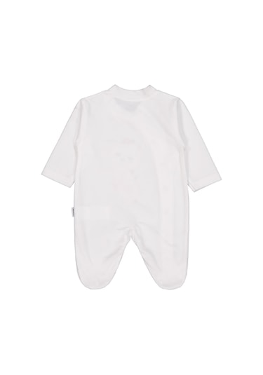 Albimini Minidamla Zürafa Nakış Çıtçıtlı 1-6 Ay Tulum - Ekru