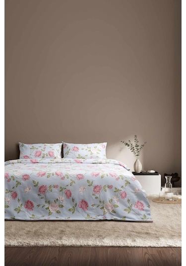 Cotton Collection Kışlık Pazen Tek Kişilik Nevresim Seti Rose Renkli