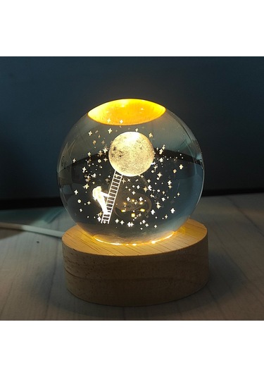 Xiyyadms Nurluce 6cm Usb Işıklı Güneş Sistemi Kristal Top, Dimmable Fonksiyonlu Gece Lambası, Hediye Özel Diğer