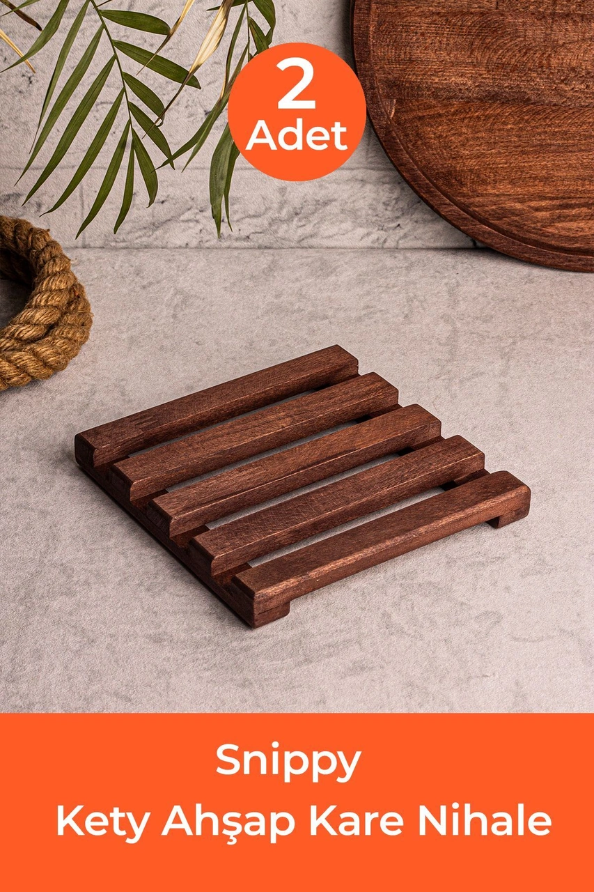 Snippy Kety - 2'li Ahşap Kare Nihale Ahşap
