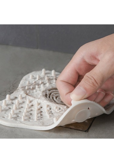 Lebıhmurah Bf581 Vantuzlu Yer Sifonu Kanalizasyon Saç Filtresi, Banyo Saçı Engelleme Önleyici, Evye Filtresi Beyaz