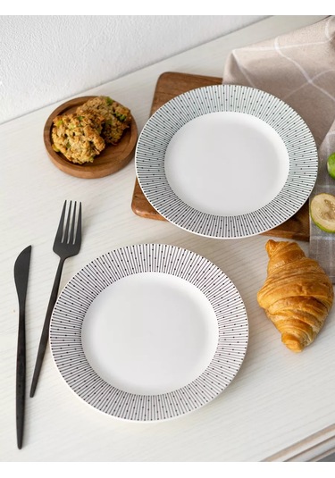 Korall Tabak Seti 4 Adet Düz Beyaz Tatlı 19cm Scandi 198216122 Beyaz