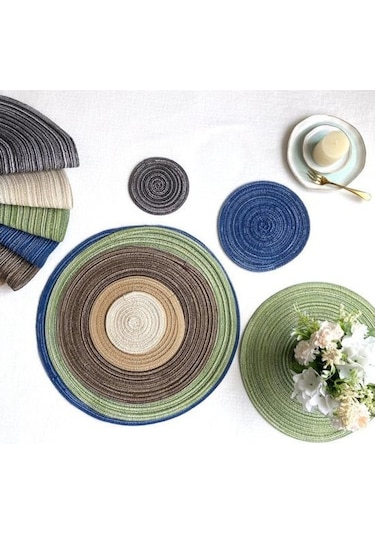 Kahve Yuvarlak Placemat Modern Düz Renk Isıya Dayanıklı Kaymaz Isı Yalıtımı Yemek Masası Koruma Dekorasyon Pedi Coaster Mutfak Malzemeleri L Kahverengi