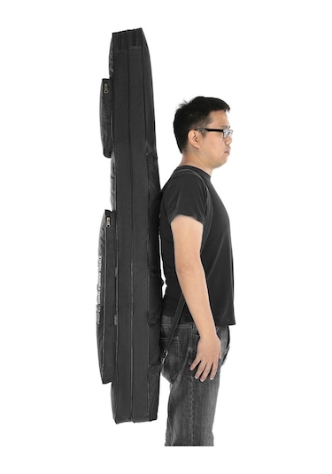 Lixada-150cm Balıkçılık Çantası Taşınabilir Katlanır,siyah