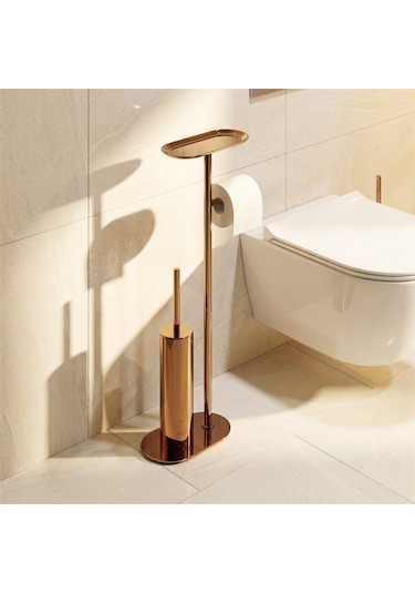 Kobos Nova Hareketli Wc Set Yuvarlak Parlak Bakır Kbw-836-1rs