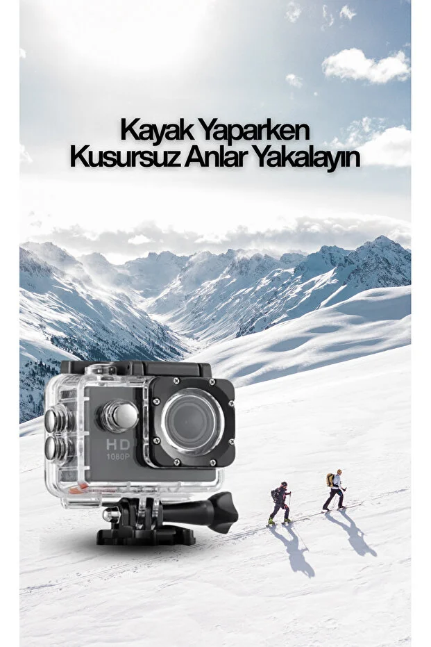 1080p Su Geçirmez Aksiyon Kamerası Maceralarınızı Ölümsüzleştirin - Sd Kart Hedıyelı Siyah