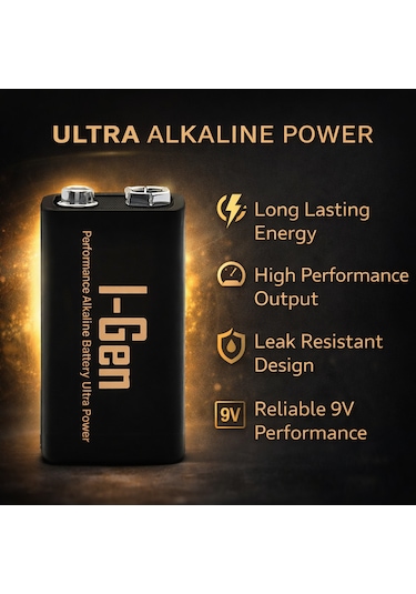 I-gen 6lr61 Ultra Alkalin 9 Volt Pil 9v Kare Pil 10'lu Paket