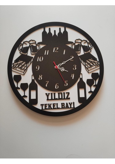 Tekel Bayi Temalı Saat İş Yerine Özel Kişiye Özel İsim Yazıl