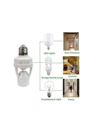 Hareket Sensörü Ampul İle Soket E27 Dönüştürücü 100-240v Led E27